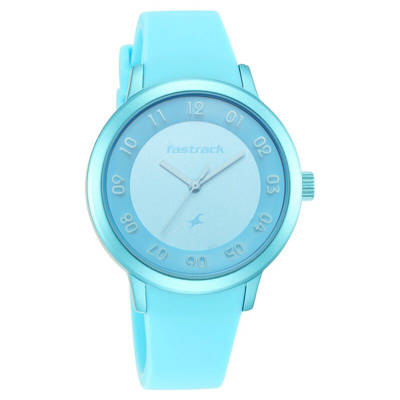 Pop Colours Blue Dial Silicone Strap Watch for Girls - image number 1