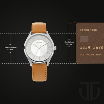 Titan Men's Urban Edge Lustrous White Dial Leather Watch