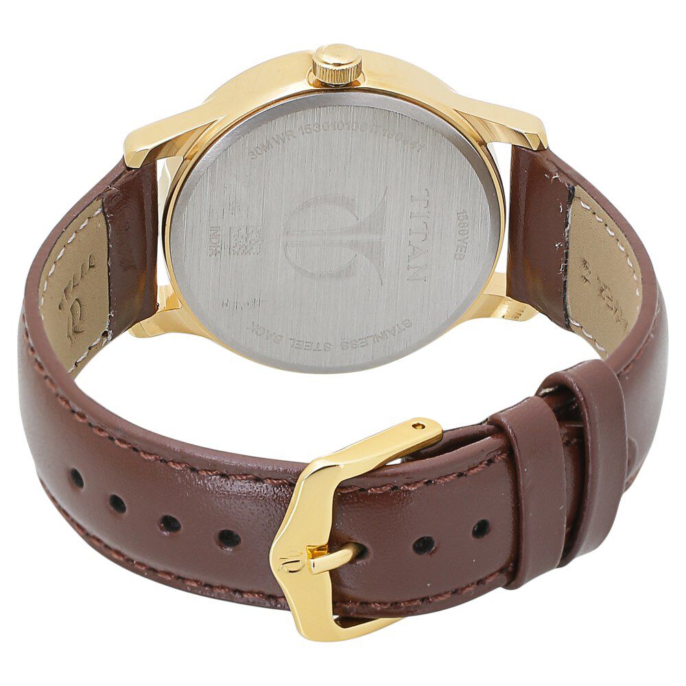 Titan 1580yl05j new arrivals leather analog watch