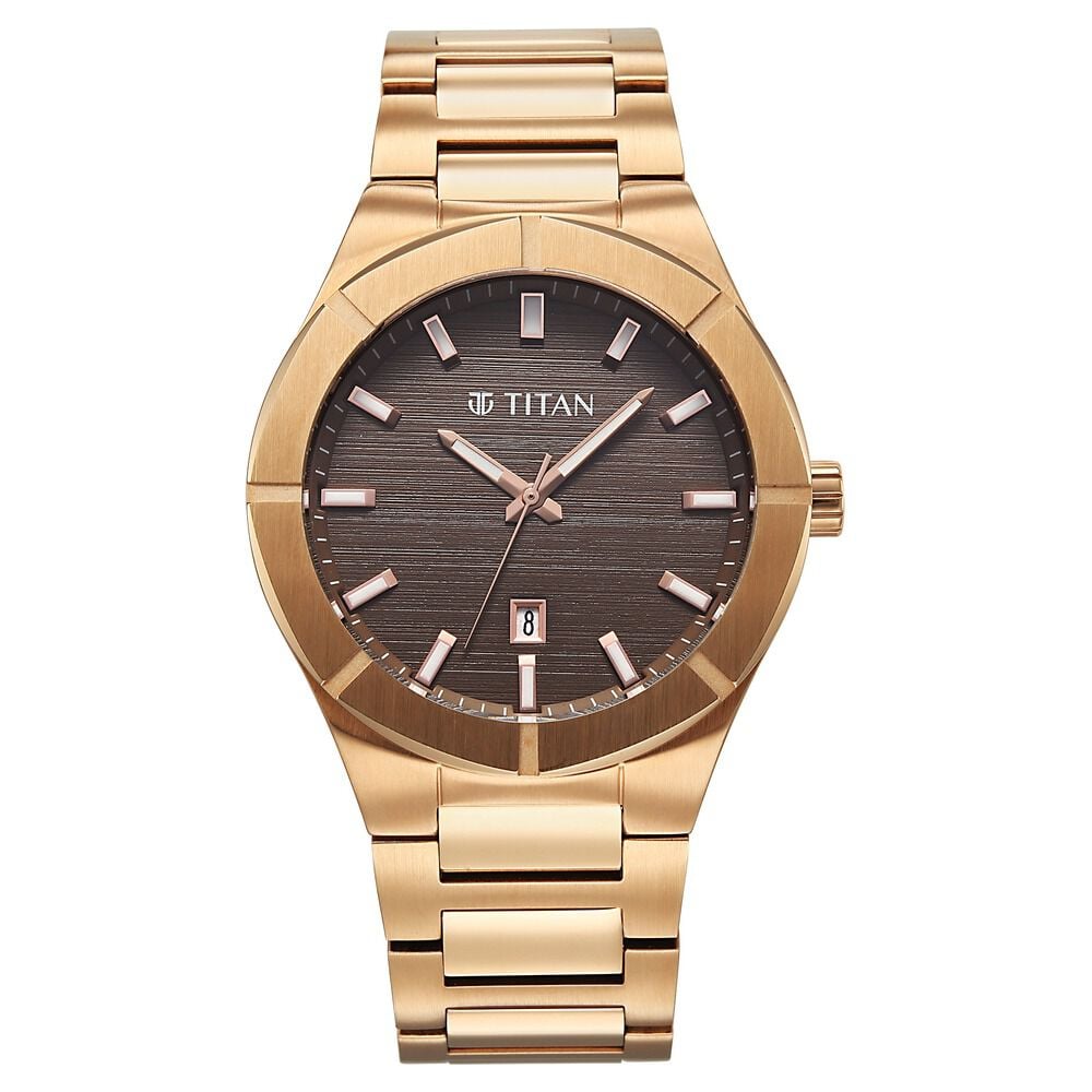 Titan Regalia Marque Analog with Brown Dial Rose Gold Strap Watch for Men-picture-11