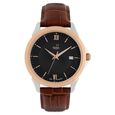 Xylys Swiss Analog Leather Strap Black Dial Watch for Men - image number 0