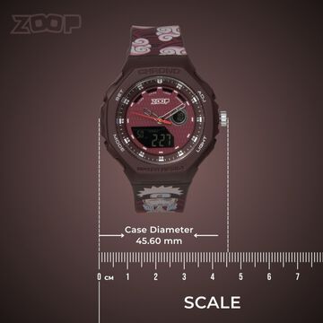 Zoop Naruto Ana-Digi Watch with Maroon Case and Maroon and Maroon Multi Color Strap for Kids and Anime lovers, By Titan
