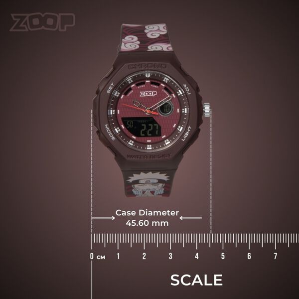 Zoop Naruto Ana-Digi Watch with Maroon Case and Maroon and Maroon Multi Color Strap for Kids and Anime lovers, By Titan - image number 2