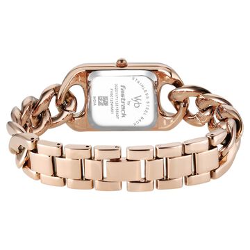 Vyb Prodigy By Fastrack Quartz Analog Maroon Dial Rose Gold Metal Strap Watch For Girls