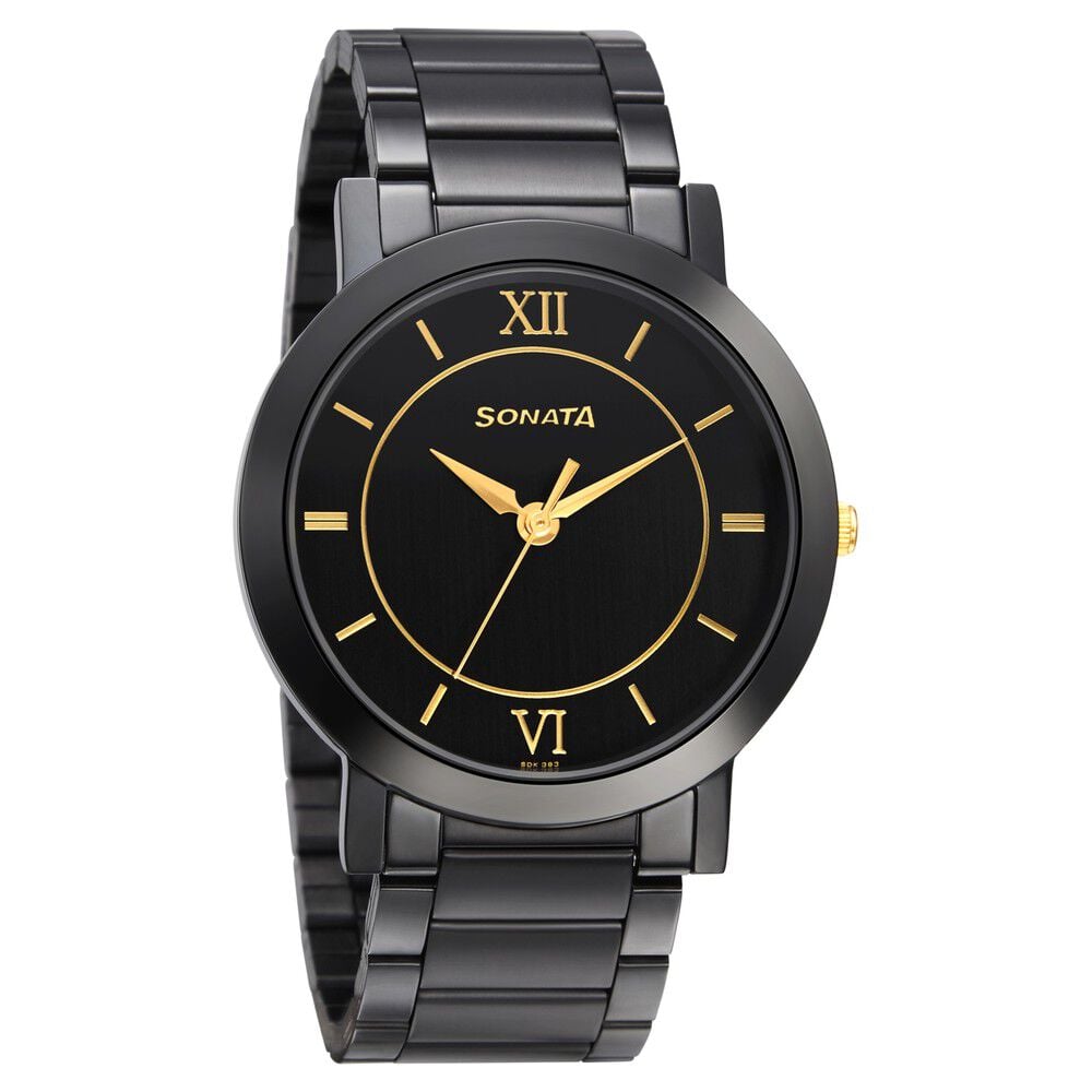 Sonata black sales chain watch