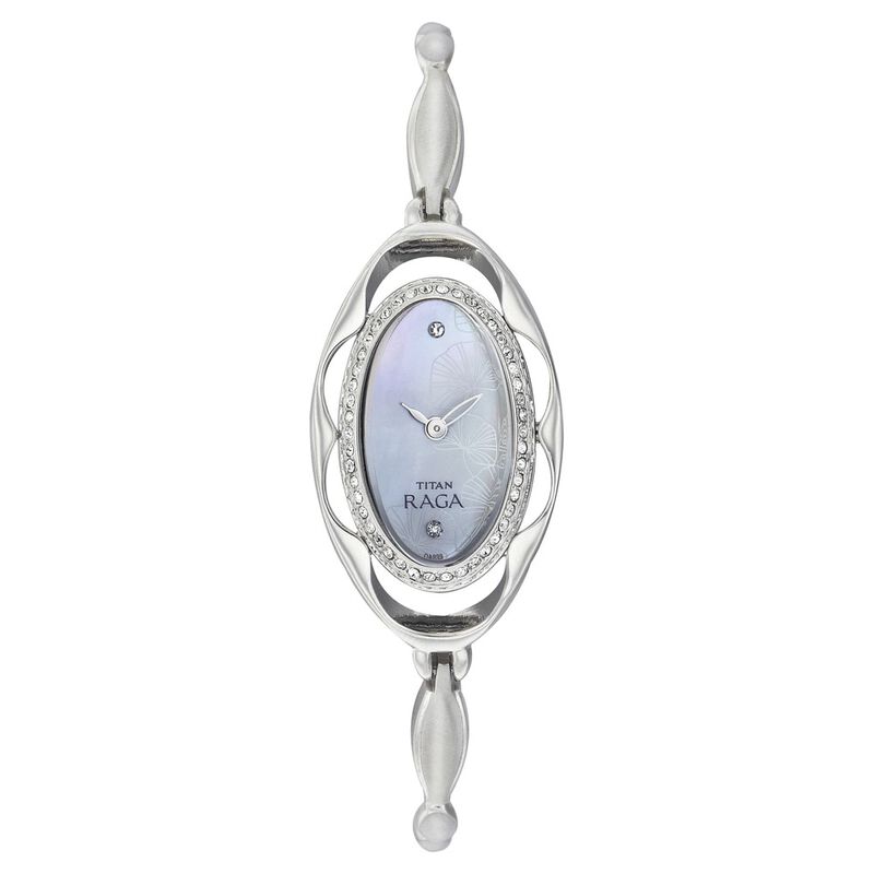 Titan Quartz Analog Mother Of Pearl Dial Watch for Women