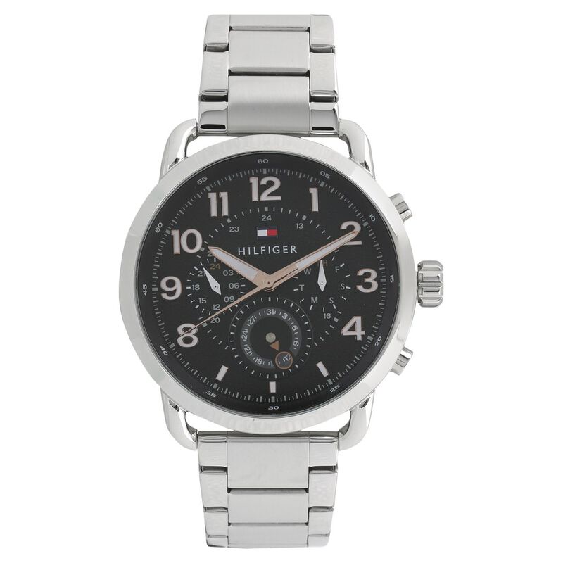 Tommy Hilfiger Quartz Multifunction Black Dial Stainless Steel Strap Watch for Men