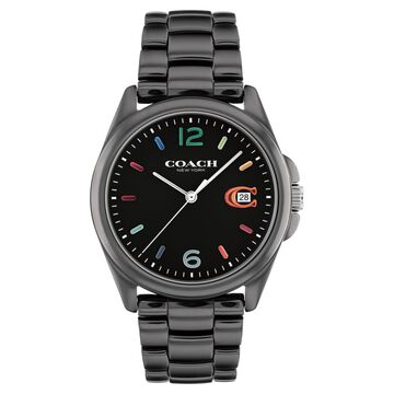Coach Quartz Analog Black Dial Ceramic Strap Watch for Women