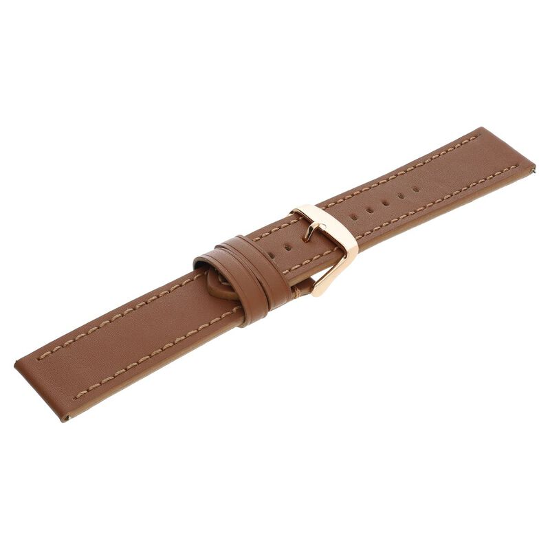 24 mm Brown Genuine Leather Strap for Men - image number 3