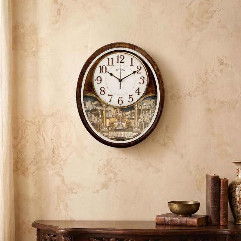 Titan Mantle - Decorative Rotating Pendulum Wall Clock With Chime