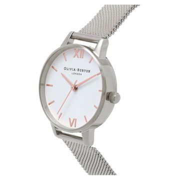 Olivia Burton Quartz Analog White Dial Stainless Steel Strap Watch for Women