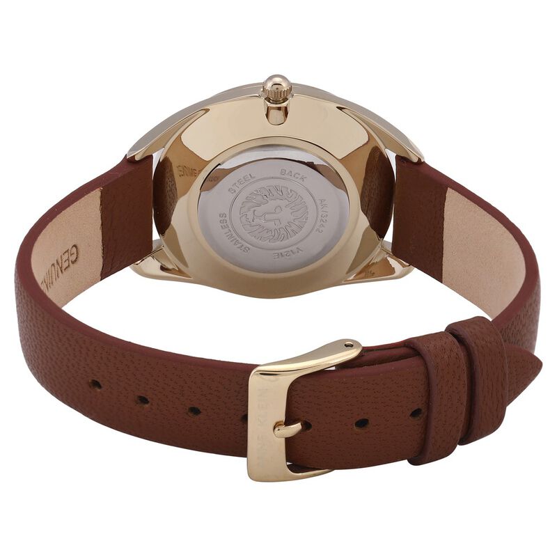 Anne Klein Quartz Analog Brown Dial Leather Strap Watch for Women - image number 4