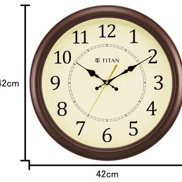 Titan Classic 42 cm Off-White Wall Clock: Silent Serenity