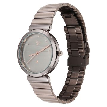 Fastrack Vyb Charmer Quartz Analog Grey Dial Metal Strap Watch For Girls