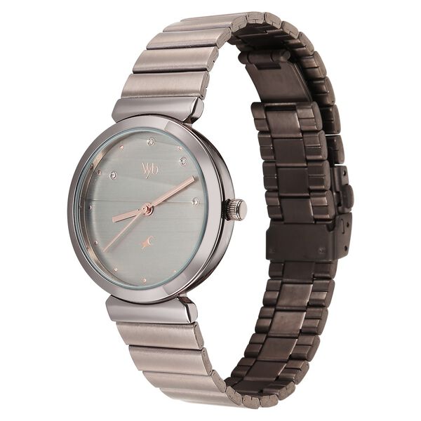 Fastrack Vyb Charmer Quartz Analog Grey Dial Metal Strap Watch For Girls - image number 4