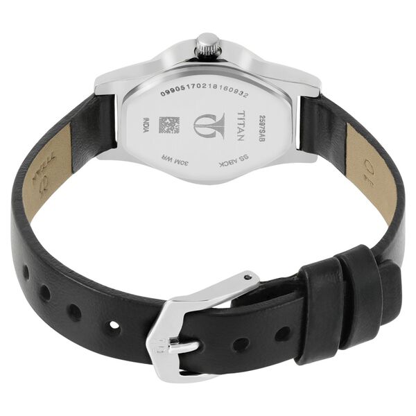 Titan Quartz Analog Black Dial Leather Strap Watch for Women - image number 4