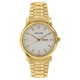 Sonata Quartz Analog with Day and Date Champagne Dial Stainless Steel Strap Watch for Men