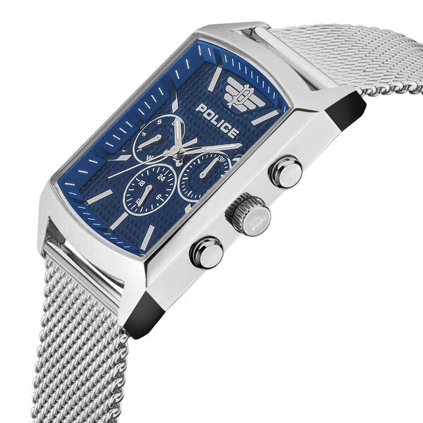 Police Blue Dial Silver Strap Multifunction Watch for Men - image number 1