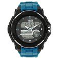 SF Quartz Analog Digital Black Dial Plastic Strap Watch for Men