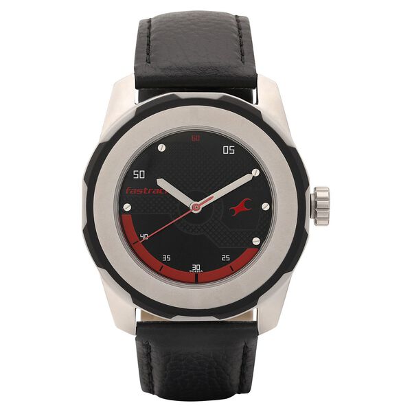Fastrack Quartz Analog Black Dial Leather Strap Watch for Guys - image number 1