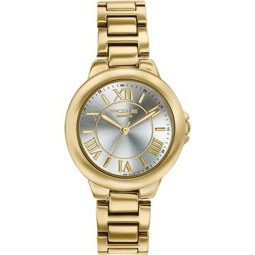 Poze By Sonata Quartz Analog silver Dial Golden Metal Strap Watch For Women