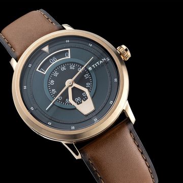 Titan Maritime Green Dial Analog Leather Strap watch for Men