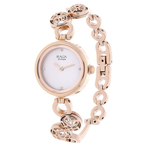 Titan Raga Moonlight Mother of Pearl Dial Women Watch With Metal Strap - image number 1