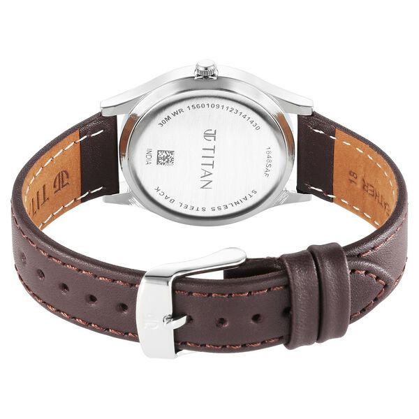 Titan Karishma Zing Quartz Analog Blue Dial Leather Strap Watch for Men - image number 4