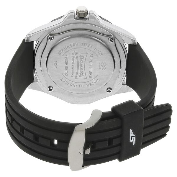 SF Quartz Analog Silver Dial Plastic Strap Watch for Men - image number 3