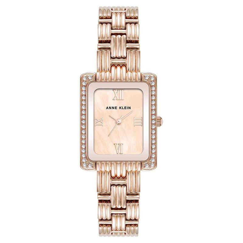 Anne Klein Quartz Analog Rose Gold Dial Rose Gold Metal Strap Watch For Women