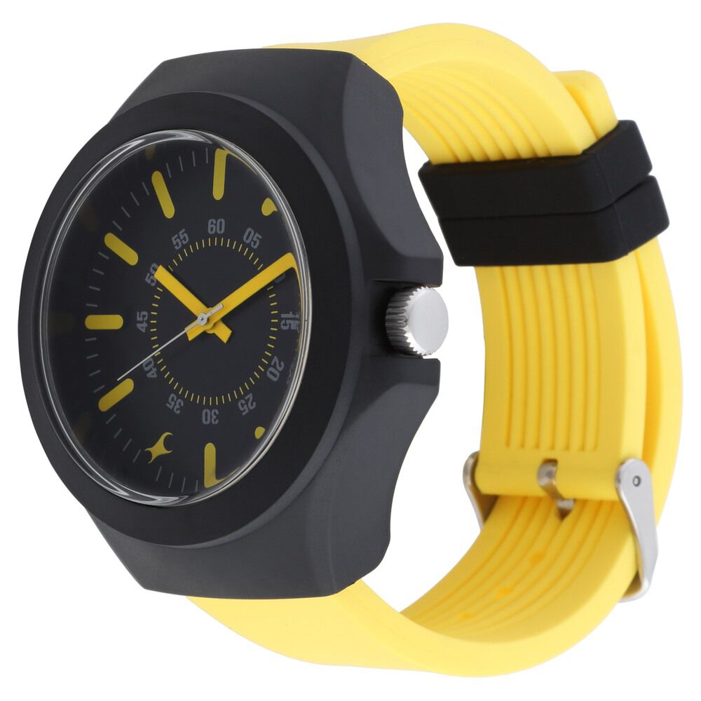 Fastrack black and yellow watch hot sale