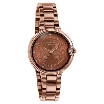 Poze By Sonata Quartz Analog Brown Dial Brown Metal Strap Watch For Women