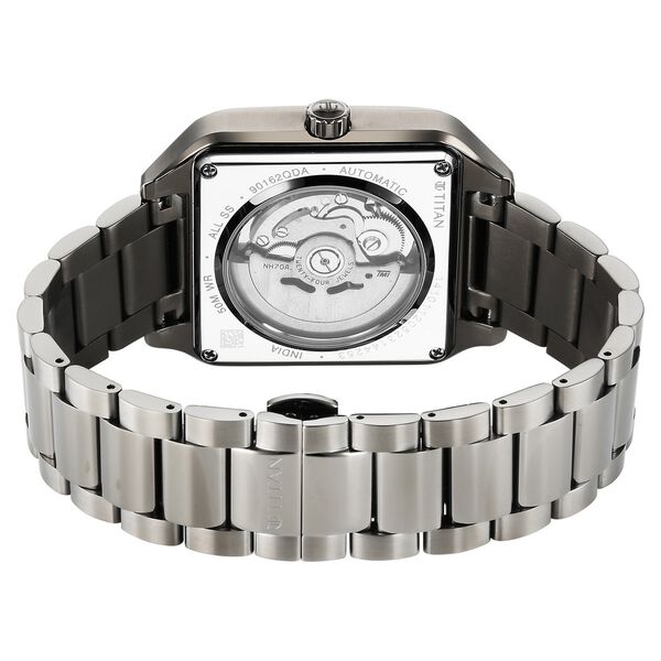 Titan Shaped Automatics Anthracite Dial Grey Stainless Steel Strap watch for Men - image number 4