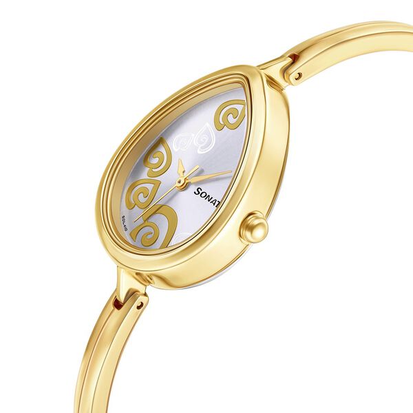 Sonata Wedding Champagne Dial Women Watch With Metal Strap - image number 2