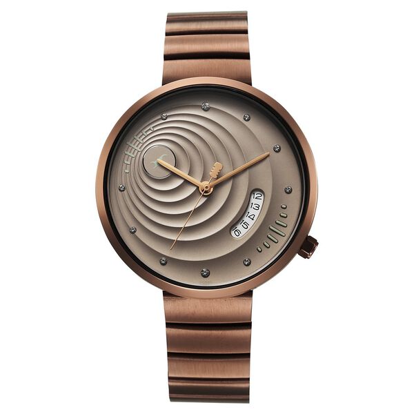 Fastrack Groove Quartz Analog with Date Beige Dial Girls Stainless Steel Watch - image number 1