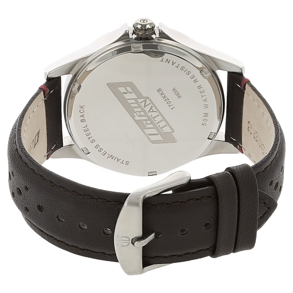 Buy Online Titan Quartz Analog with Day and Date Champagne Dial