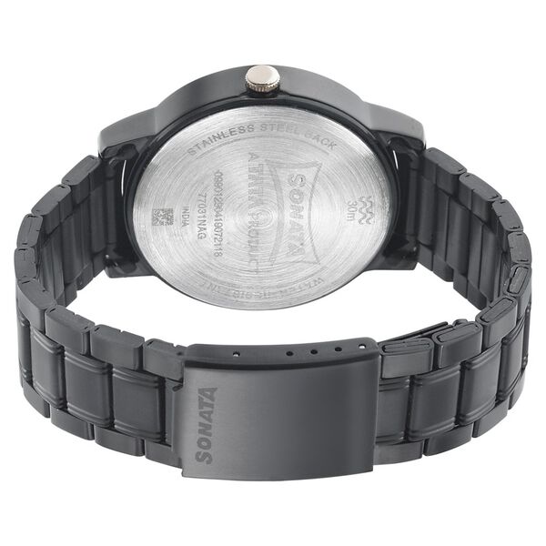 Sonata Beyond Gold Quartz Analog Black Dial Metal Strap Watch for Men - image number 3