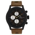 Titan Quartz Chronograph Silver Dial Leather Strap Watch for Men