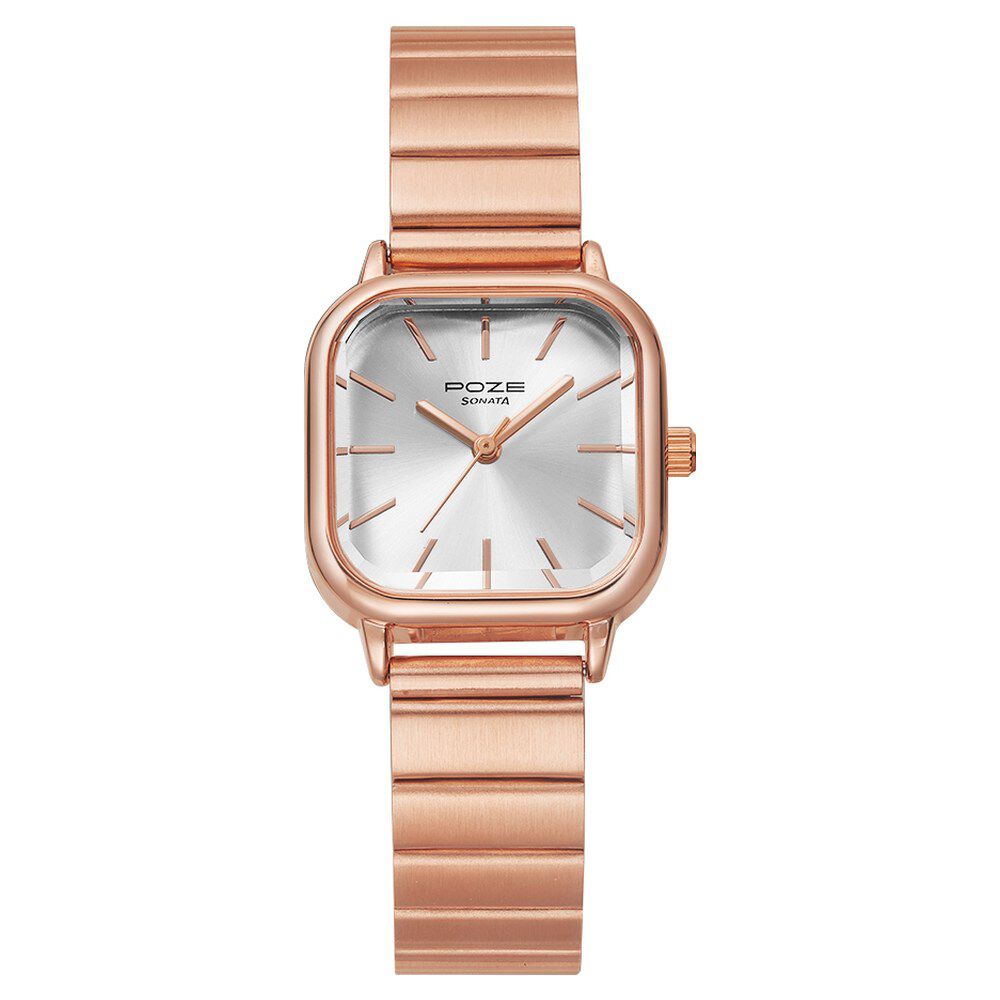 Buy Online Poze by Sonata Quartz Analog Silver Dial Stainless