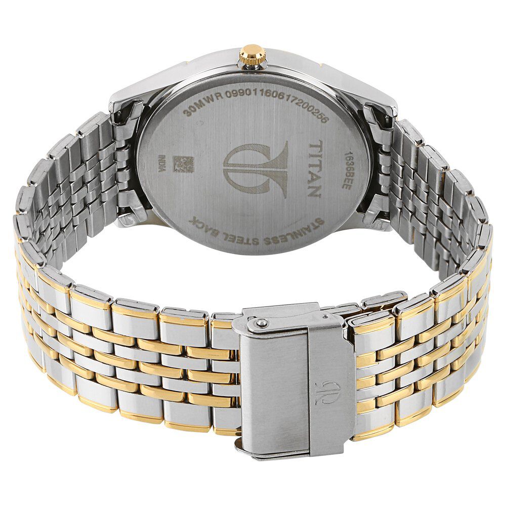 Buy Online Titan Analog with Day and Date Off White Dial Stainless Steel Strap watch for Men ns1636bm01 Titan