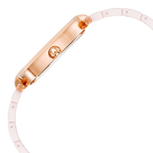 Anne Klein Quartz Analog Pink Dial Pink & Rose Gold Ceramic Strap Elongated Oval Shaped Watch For Women - image number 1