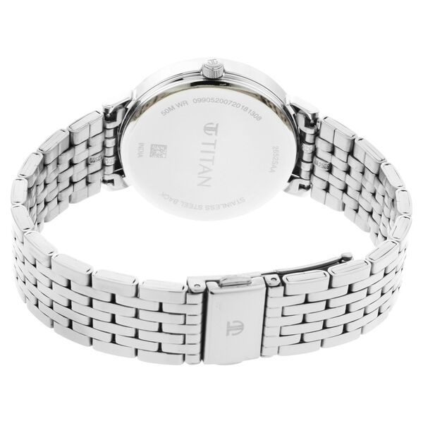 Titan Women's Regal: Roman Numeral Blue Dial & Metal Strap Watch - image number 4