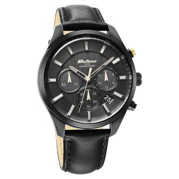 Titan Octane Classic Sporty Black Dial Chronograph Leather Strap watch for Men