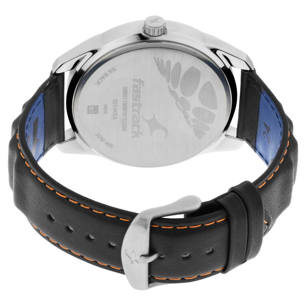 Buy Online Fastrack Space Rover Quartz Analog Grey Dial Leather