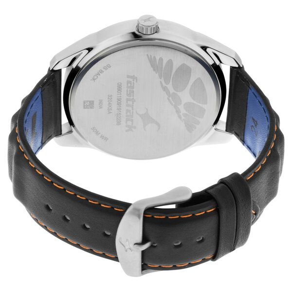 Fastrack Space Rover Quartz Analog Grey Dial Leather Strap Watch for Guys - image number 4