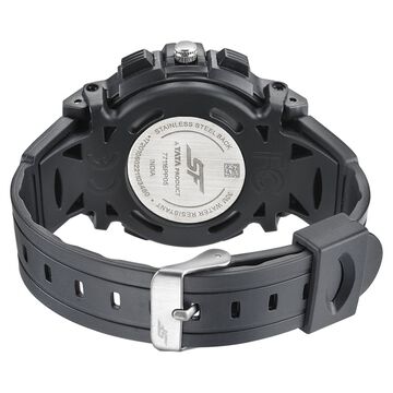 SF Hustler Quartz Digital Analog Digital Black Dial Black PU Strap Watch For Men