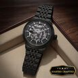 Titan Phoenix Skeletal Automatic Analog with Gun Dial Black Stainless Steel Strap Watch for Men - image number 0
