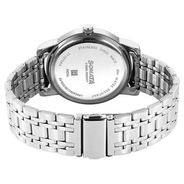 Sonata Wedding Quartz Analog Black Dial Stainless Steel Strap Watch For Men