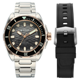 Titan Zero Hour Diver's 300m Automatic Analog with Blue Dial Silver Stainless Steel & Blue FKM Strap Watch for Men