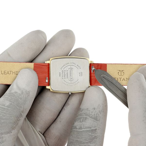 14 mm Red Genuine Leather Strap for Women - image number 6